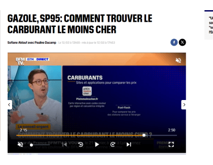 article BFM Business trouver le carburant le moins cher
